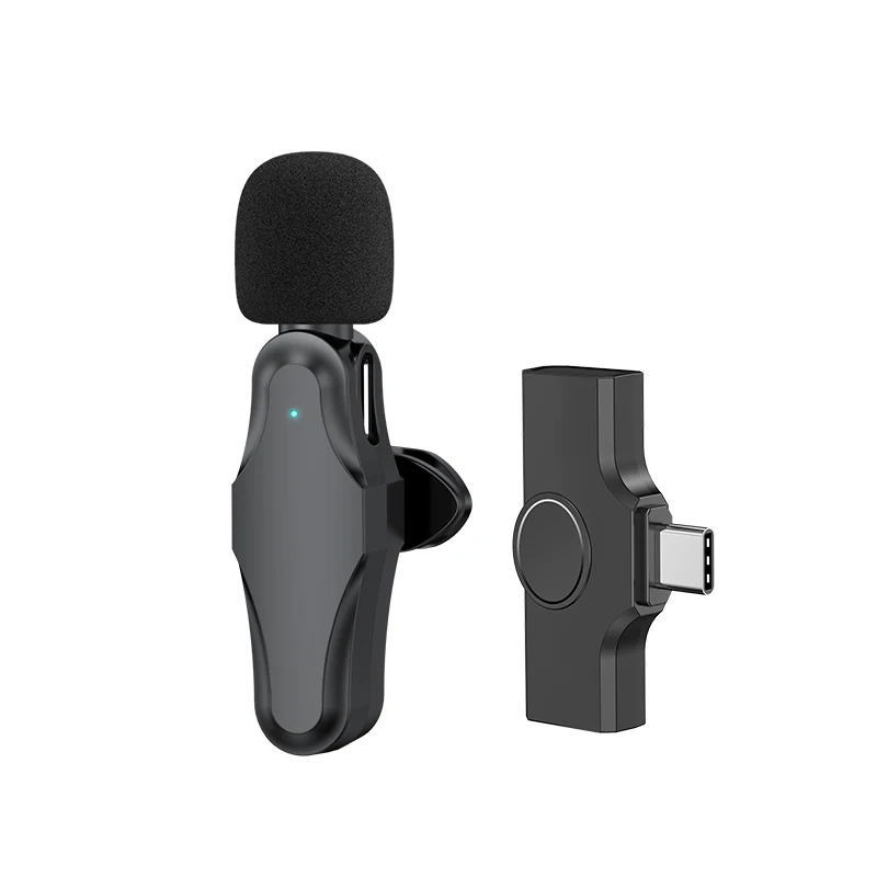 2023 New Wireless Lavalier Microphone 2.4G Type C iPhone Clip Mic Lapel Microphone For Vlog Interview TikTok Studio Gaming