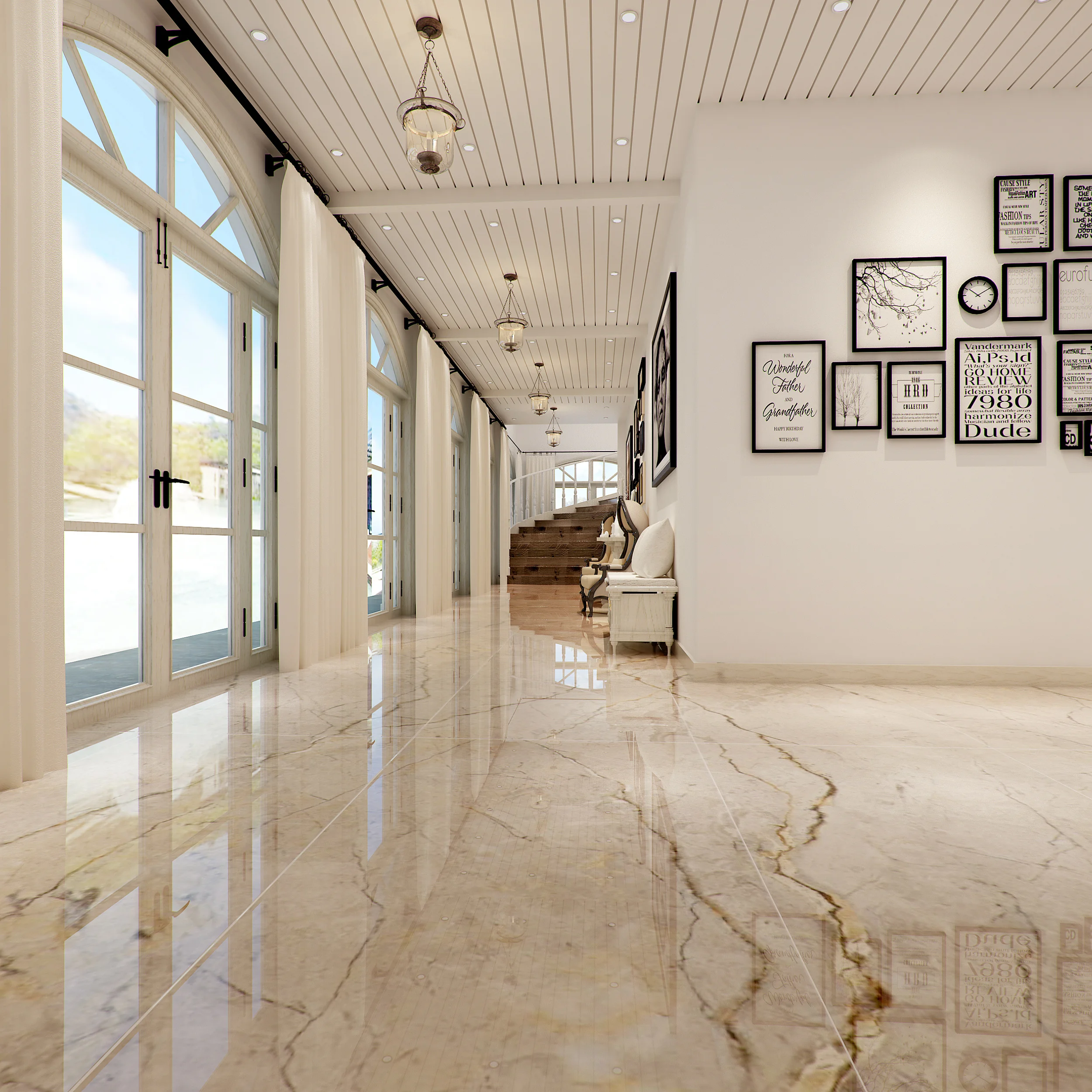 Foshan Fatong 900*1800Mm Glazed Tiles Porcelain Big Size Light Grey Marble Floor Hotel Lobby