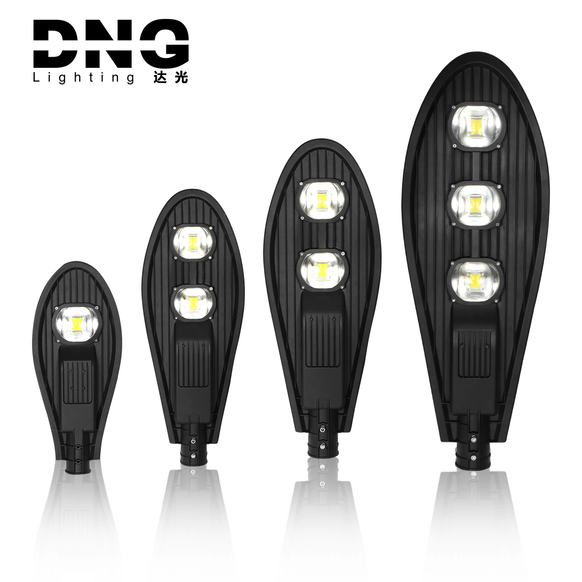 DNG Outdoor Battery Panel Street Light Lamp Cobra Waterproof Ip66 Public Smd 50 80 100 150 Watt Led Street Light