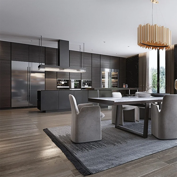 Customized Modern Melamine Finishi Self Assemble Kitchen Cabinets with Soft Closing Drawers