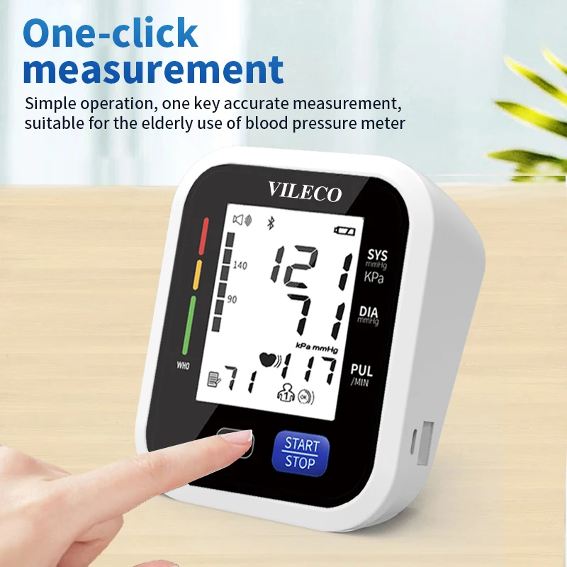 Vileco electronic blood pressure monitor digital medidor de presion arterial tensimeter professional blood pressure monitor