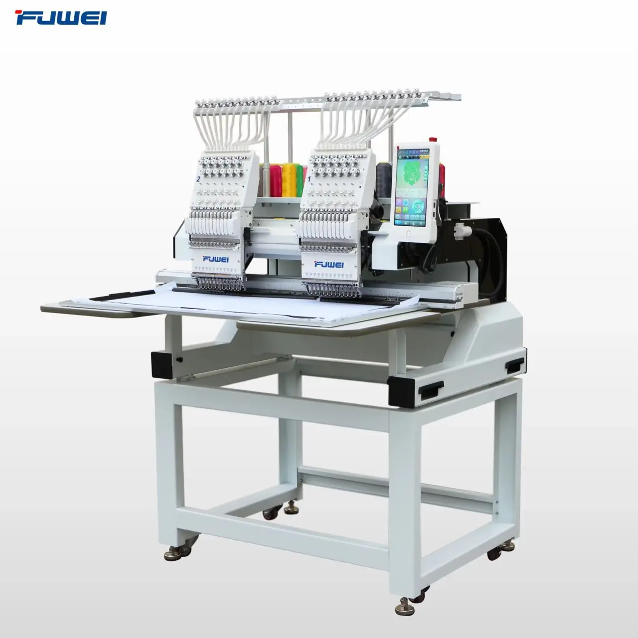 china top 2 head embroidery machine 1502  hat t-shirt flat commercial embroidery machine