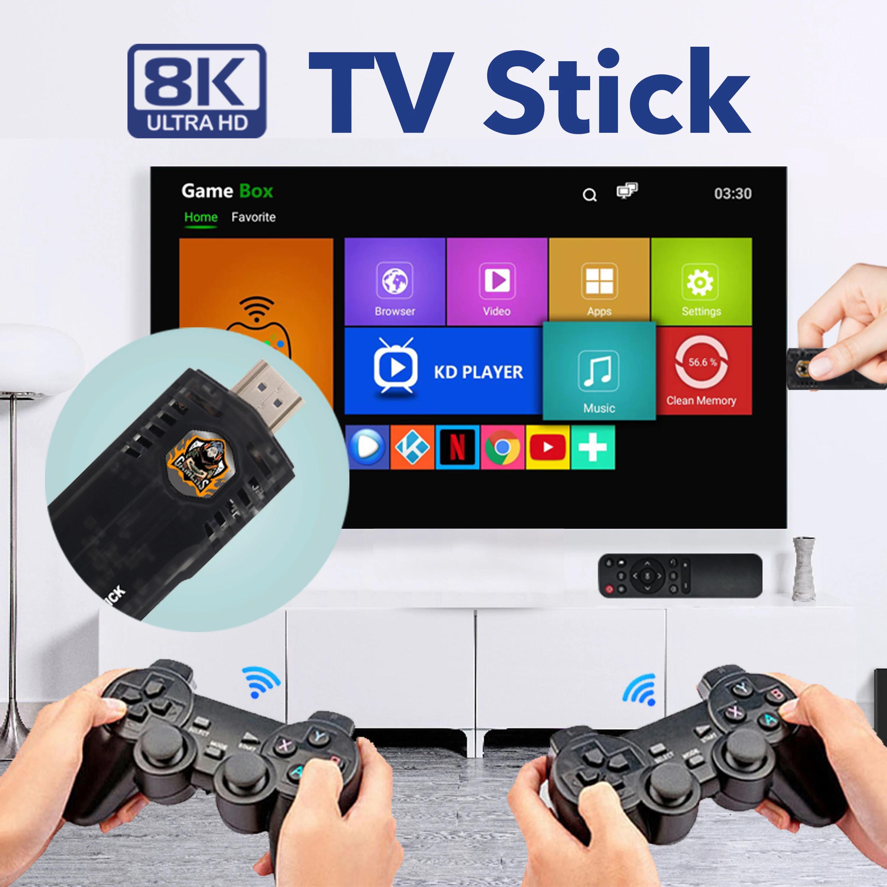 X8 Game Stick 4K Mini box Classic 10000 Games 64GB HD Output Retro Video Game Consoles For PS1/GBA Classic TV Gaming Box