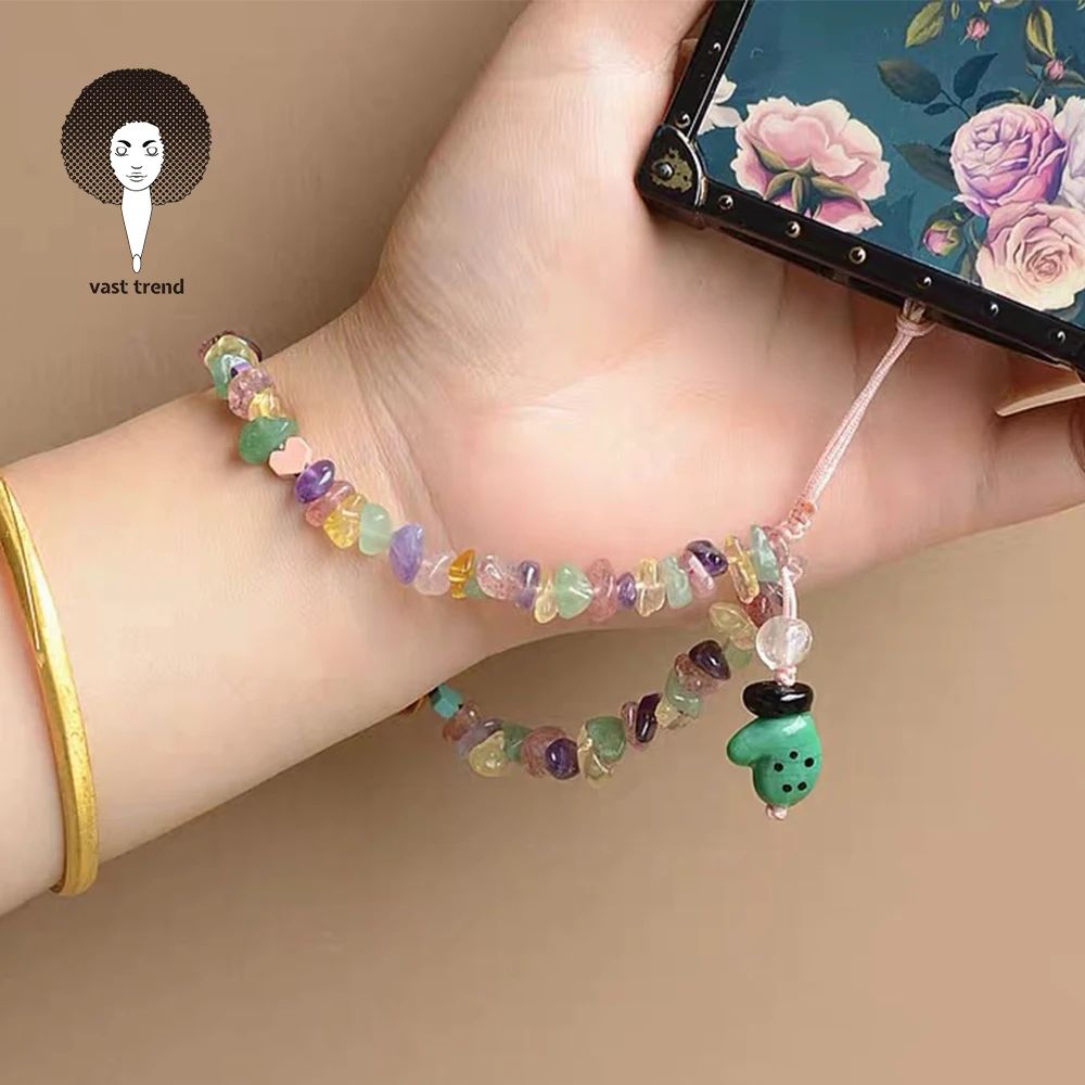 Ретро контрастные разноцветные сшитые мягкие керамики фрукты в этническом стиле рисовые бусины в богемном стиле Радужная смола со смайликом