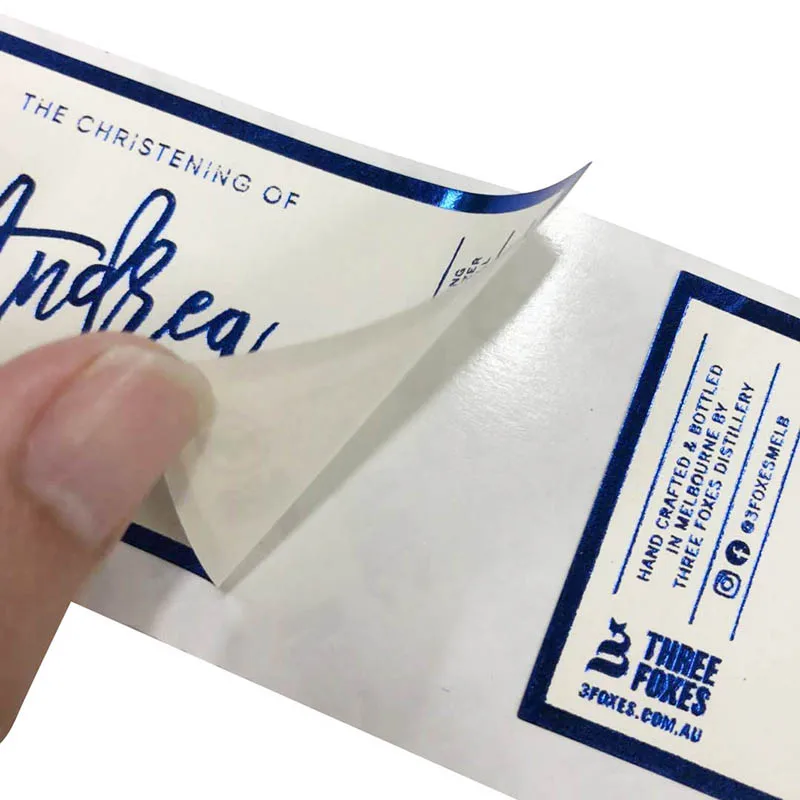 Custom Gold Foil Embossed Waterproof Personalized Sticker Red Wine Liquor Self Adhesive Bottle Printing Label