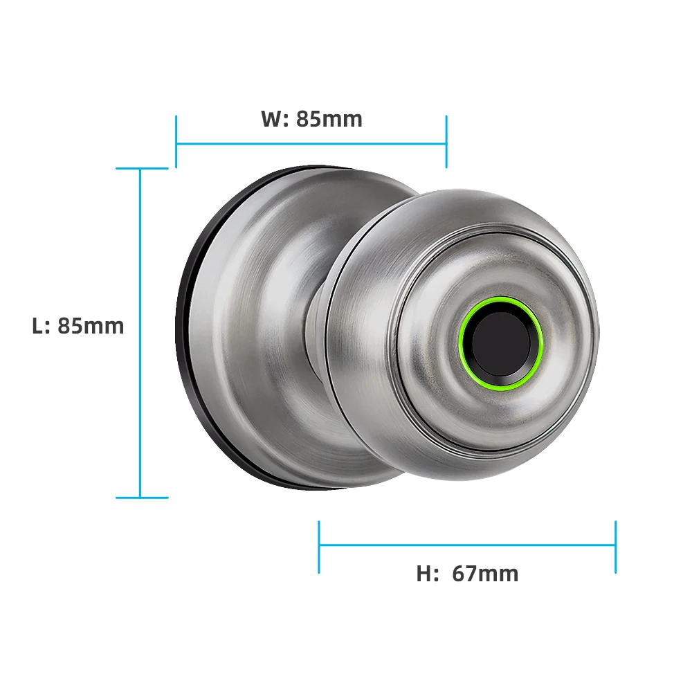 Free Shipping Smart Biometric electric Wifi Tuya cylindrical round  stainless steel  Door Lock  keyless