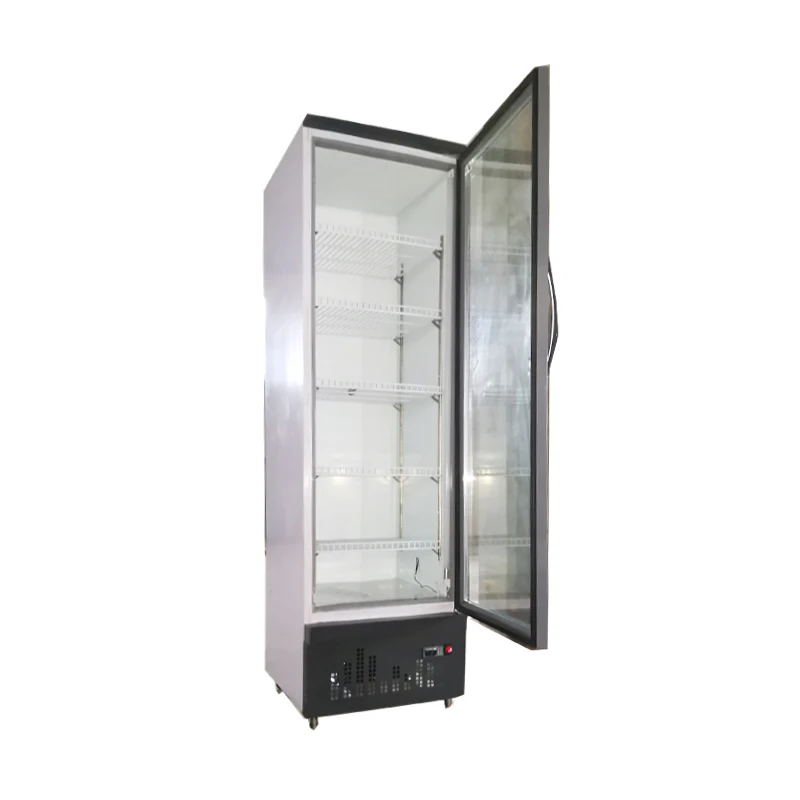 850L Upright Single-Temperature Display Cooler Supermarket Vertical Freezer with Auto Defrost Glass Construction Cool Climate