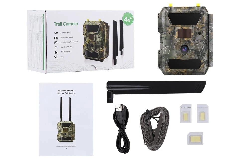 24MP 4G Trail Camera Wildlife Photos Traps with Wide Angel Lens 940nm No Glow LEDs MMS Email For Hunting Willfine 4.CG-PRO