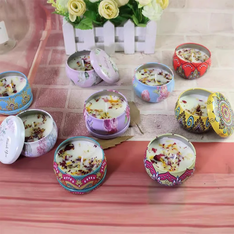 Travel Tin Scented Candles Fragrance Portable Tin Jar Aromatherapy Candles