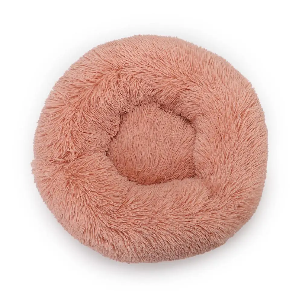 
round plush dog beds luxury pet bed for dog Pet nest cat deep sleep plush round kennel Teddy cat soft dog bed mat 