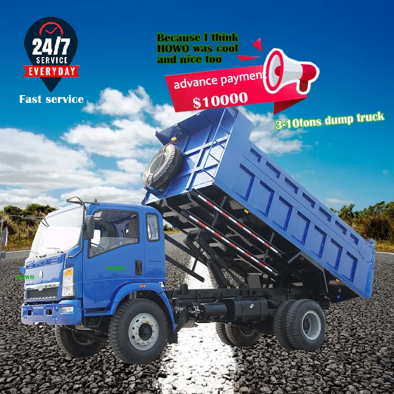 3t 4t 5t 6t 7t 8t 10ton 3-10 tons Sinotruk dump truck dump tipper hopper dumper truck in good working condition