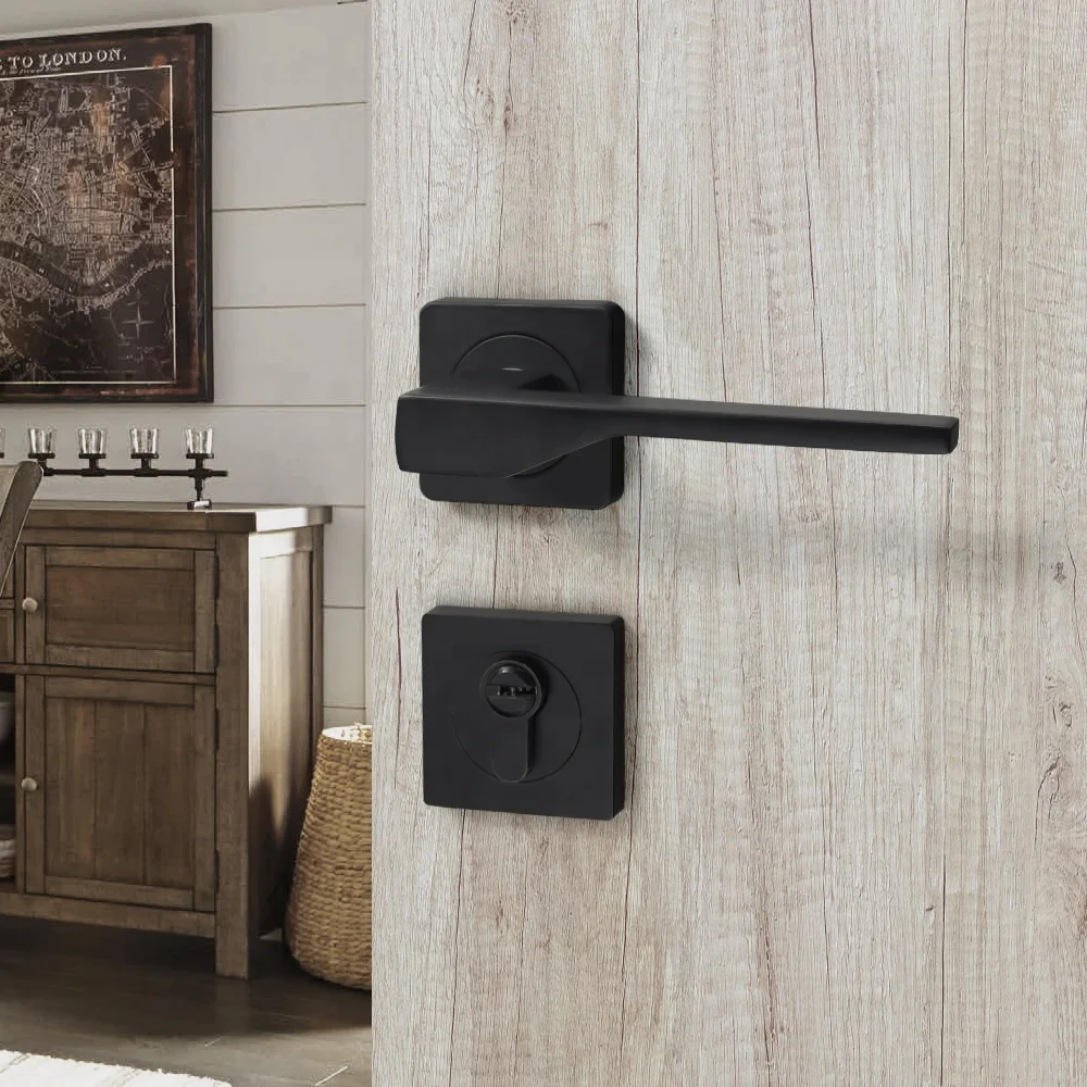 Современная матовая черная алюминиевая дверная ручка