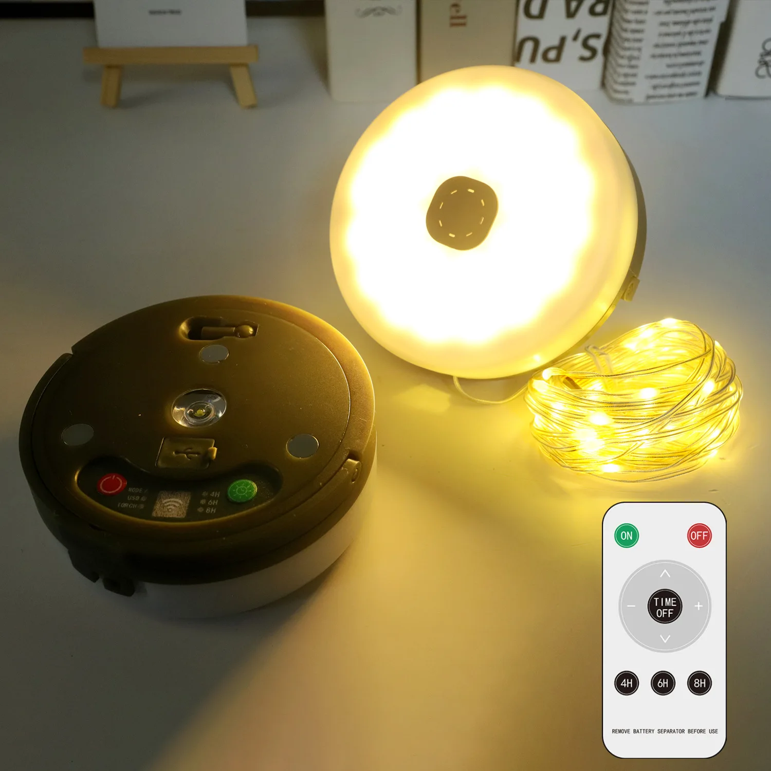 Outdoor String Lights 10m 100led Rechargeable Multifunctional Camping Light Warm White Led Outdoor Solar Camping String Lights