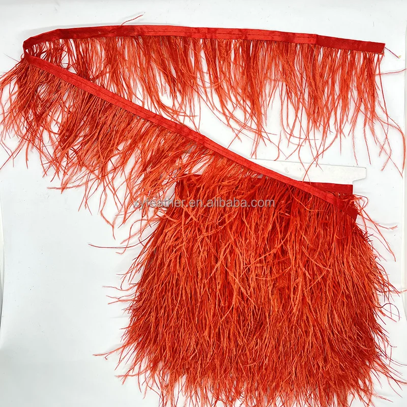 Custom Color Ostrich Fringe Trim Feather Millinery Carnival Supply