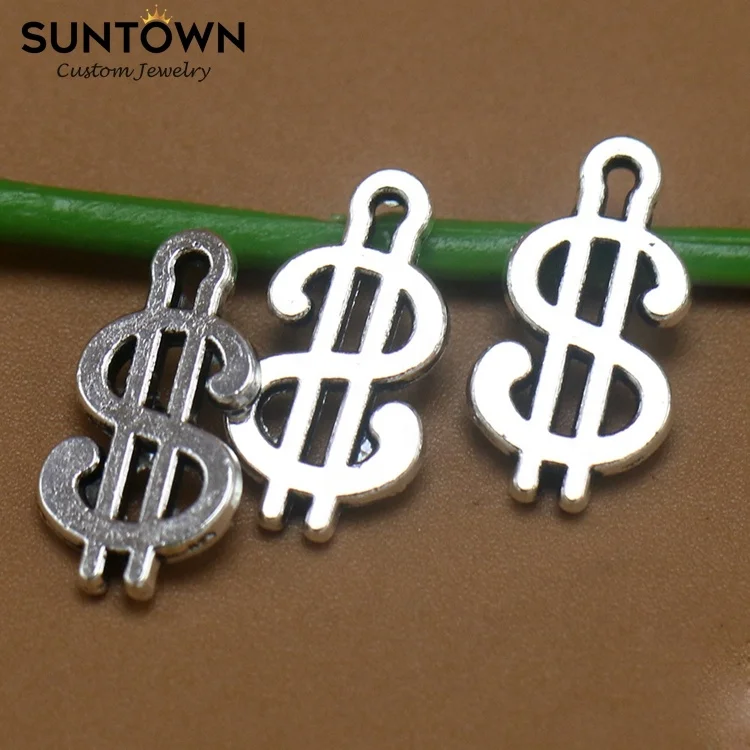 
Suntown Fortuner Accessories Silver Dollar Sign Charms Money Charms Zinc Alloy Jewelry Vintage Jewelry Designer Charms Wholesale 