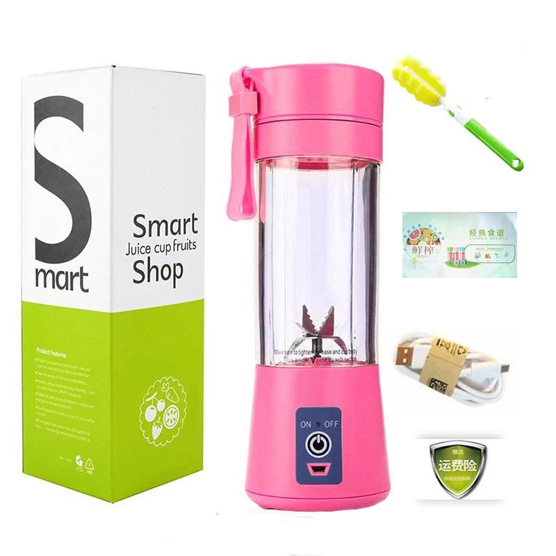 Wholesale 6 Blades Juicer Cup USB Recharge 380ML Portable Juicer Blender Cup