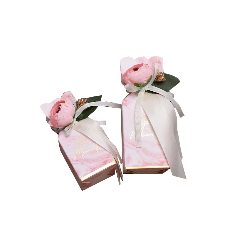 Wholesale Cheap  Paper Box Small Paper Box for Wedding Gifts Packaging for Chocolate Candy  Wedding Box with Flower