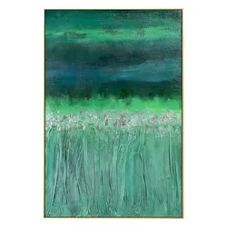 Abstract Painting - Abstract Wall art tree Green  canvas Painting Winter Art artwork Heavy Textured by OTO