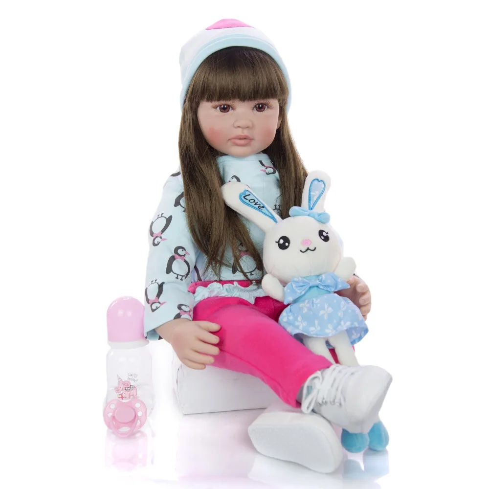 24 inch  60 cm Fashion Long Hair Reborn Dolls and Reborn Boneca
