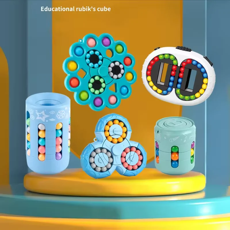 Stress Release Toy Spinner Puzzles Turn Cube Decompression Fingertip Toy Rotating Magic Bean Fidget Cube