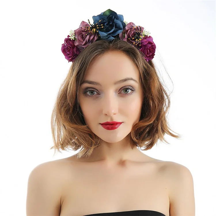 Hot Women Flower Hair Headdress Halloween Party Ladies Flower Headbands