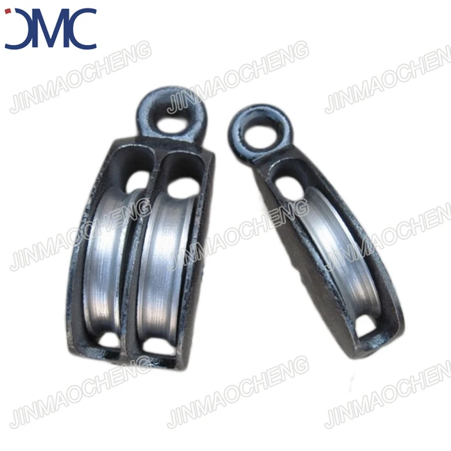Casting Steel Single/Double Sheave Pulley High Load Capacity Twin Sheave Block Wire Rope Pulley For Lifting