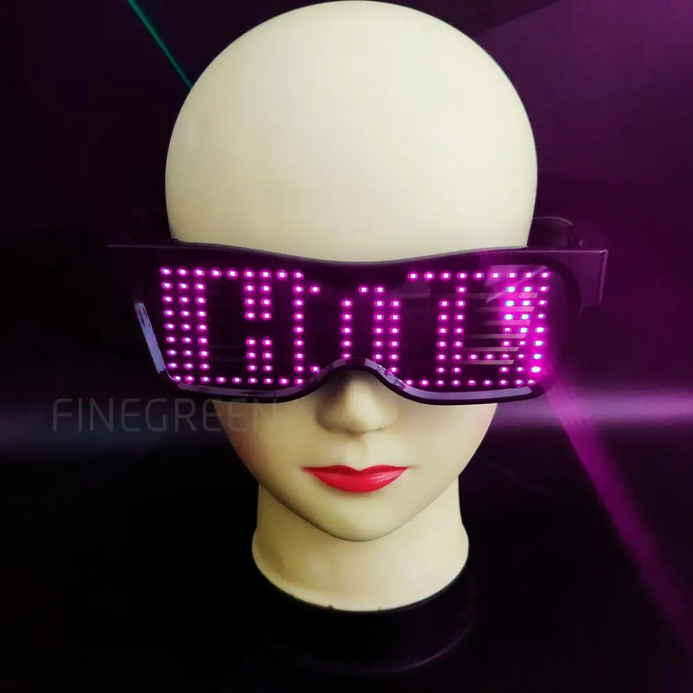 led light up glasses app change message rechargeable  led party glasses (62301494640)