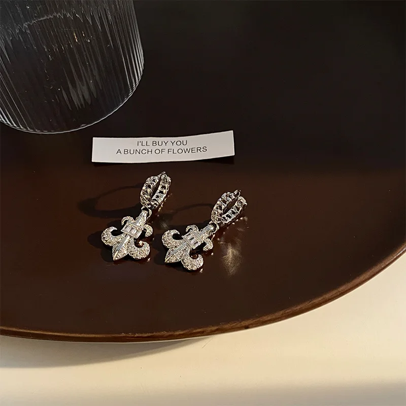 Hot Sale Brass Anchor Men Women Earrings Fashion Earrings Hoop Silver Gold Black Huggie Hoop Earrings