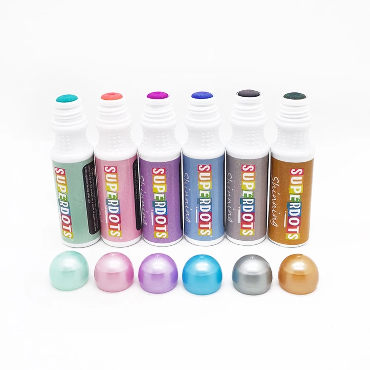 Детские моющиеся маркеры в горошек, набор из 10 блестящих цветов, нетоксичные маркеры для бинго для малышей, книжки для игр