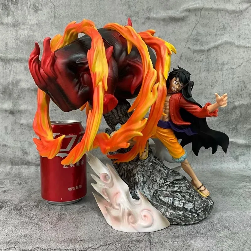 26CM Island of Ghosts Four Emperors Big Fist Fire PVC Collection Manga anime figures Luffy Joy Boy Battle stance