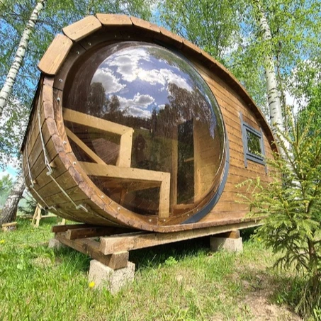 Customizable Size luxury Wood Stove Sauna Outdoor Wet Steam 1-6 Person Sauna Hous