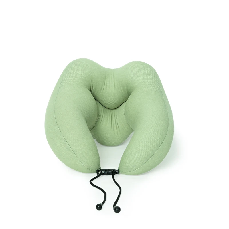 Custom Logo Packaging Portable U-Shape Neck Travel Pillow for Adjustable Flight Microbeads Filling Pillow Low Price