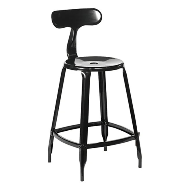 antique iron stackable restaurant bar dining kitchen stool vintage industrial style metal dining chair with wooden seat