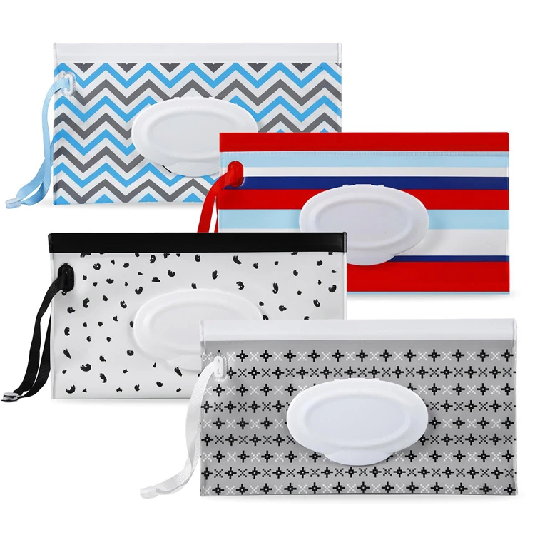 Refillable Baby Wipe Holder Bag Wet Wipes Container Portable Bag Reusable Wet Wipes Bags Pouch