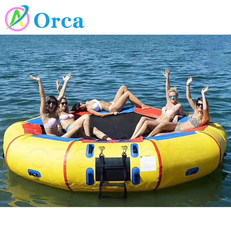 Надувное оборудование для игры в воду плавающий батут водная горка прыжков надувной
