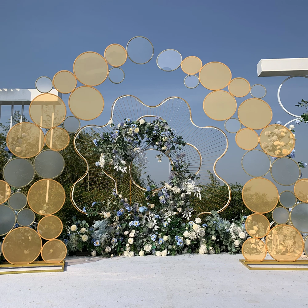2020 fancy wedding arch thin film ring arch wedding backdrop