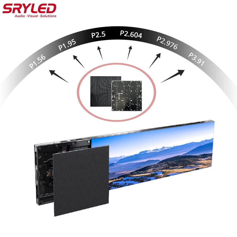 Ultra Thin Indoor Small Pitch LED Video Wall 1000x250x33mm P1.56 P1.95 P2.5 P2.6 P2.9 P3.9 Meeting Room Fixed LED Display Screen