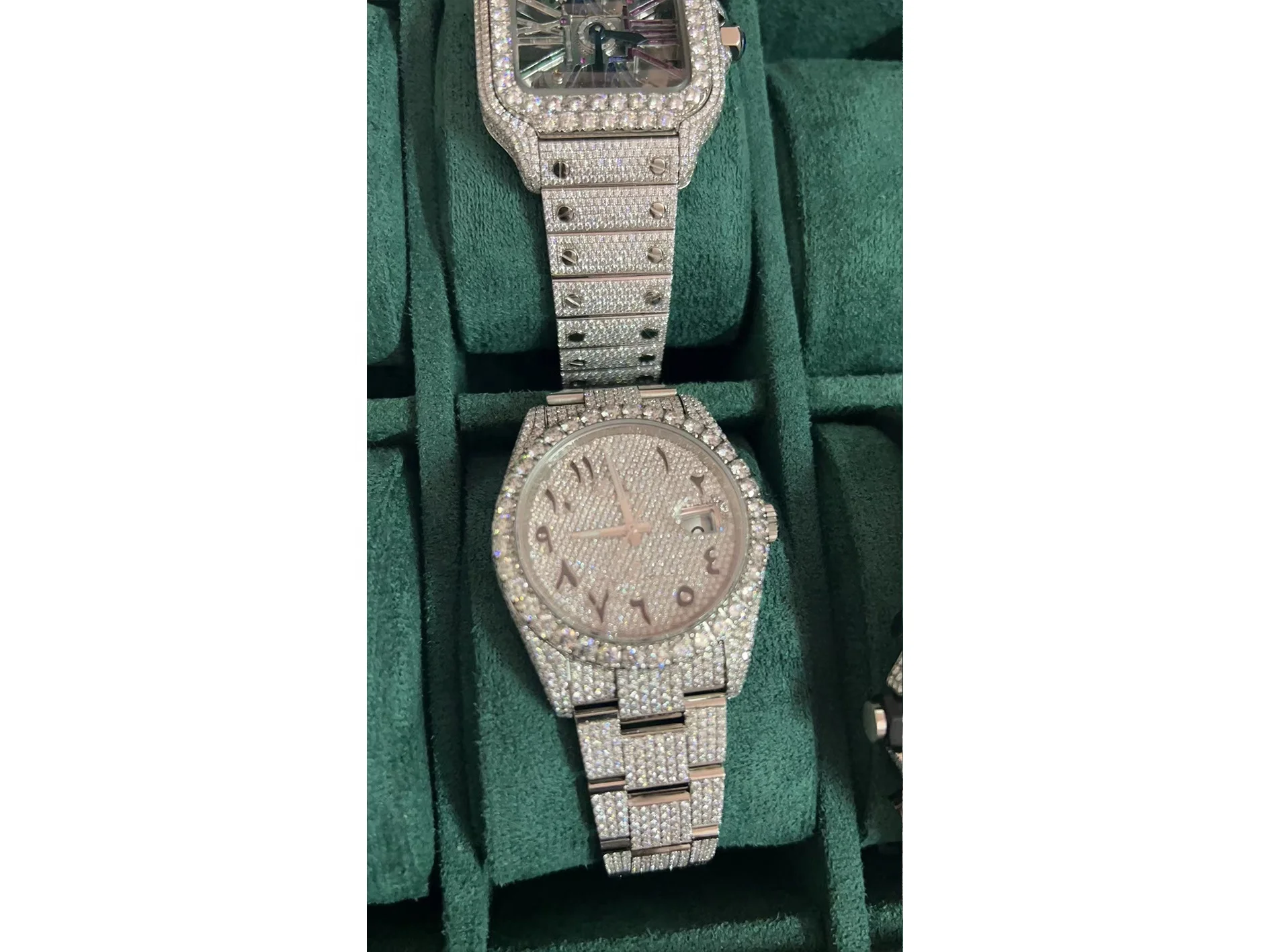 HOTSell Handmade Custom Pass Diamond Tester VVS Moissanite Diamond Inlay Jewelry Modification Iced Out Luxury Watch