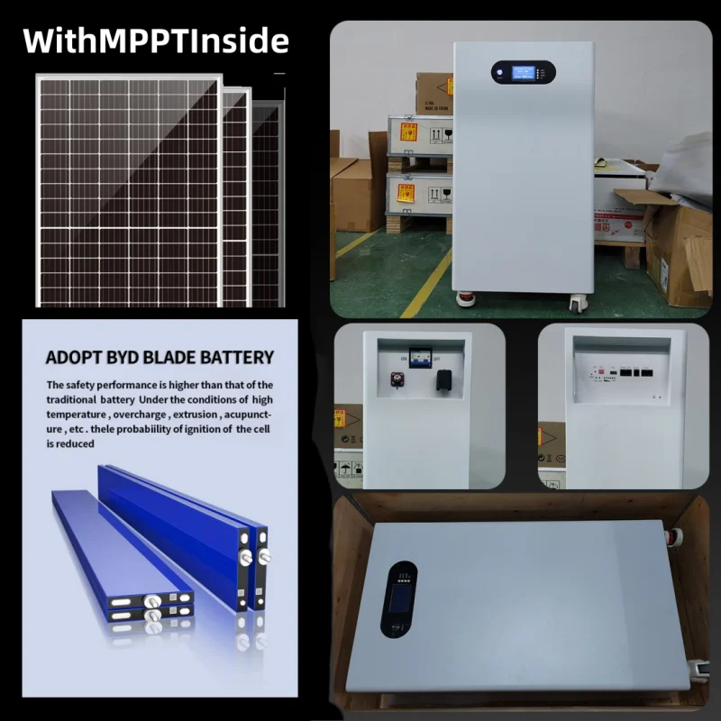 Hybrid Solar Home Energy Storage System Lithium Ion Battery Ground Mounting MPPT Residential Use