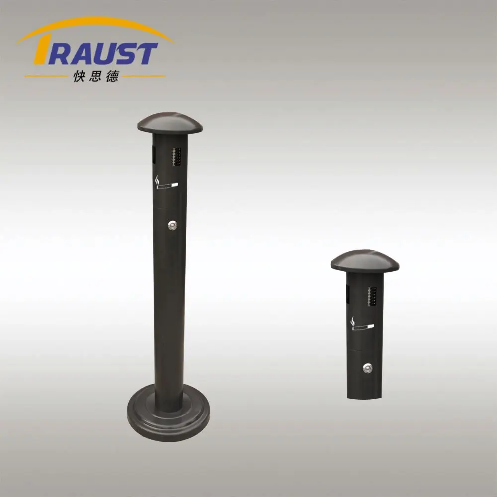 Traust outdoor standing smokers smoking metal ashtray cigarette bin ash can ash receptacle