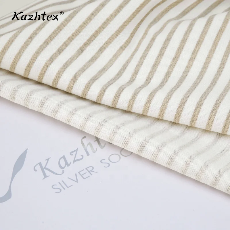 Knitted Silver Fiber Conductive Zebra Stripes Fabric for Sensing Textiles