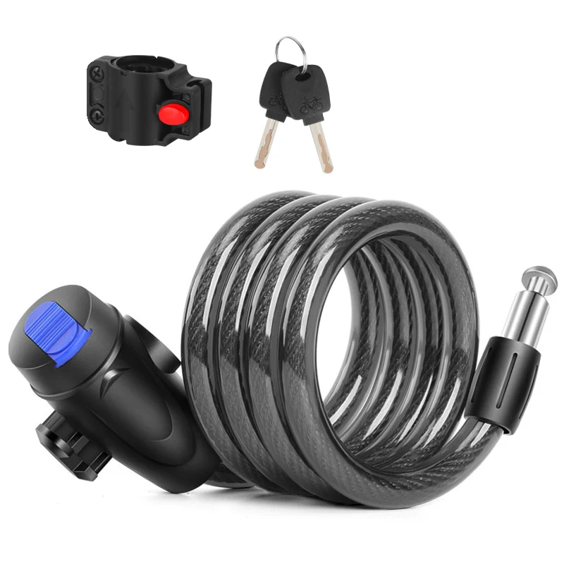 Xunting 1.0/1.2/1.5M High Security Bike Cable Lock Fashionable Bicycle Wire Foldable Lock Road Mountain Bike Cycling Safety Key