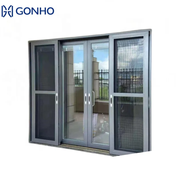 Gonho cheap wholesale argon gas fills waterproof cavity timber pocket door sliding track giant sliding door