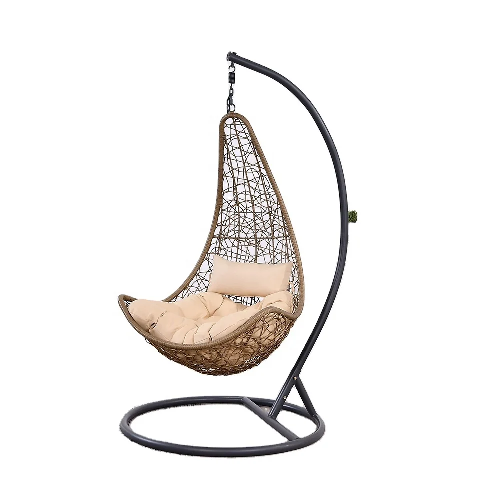 outdoor furniture patio swings chair rattan hanging chair with metal stand