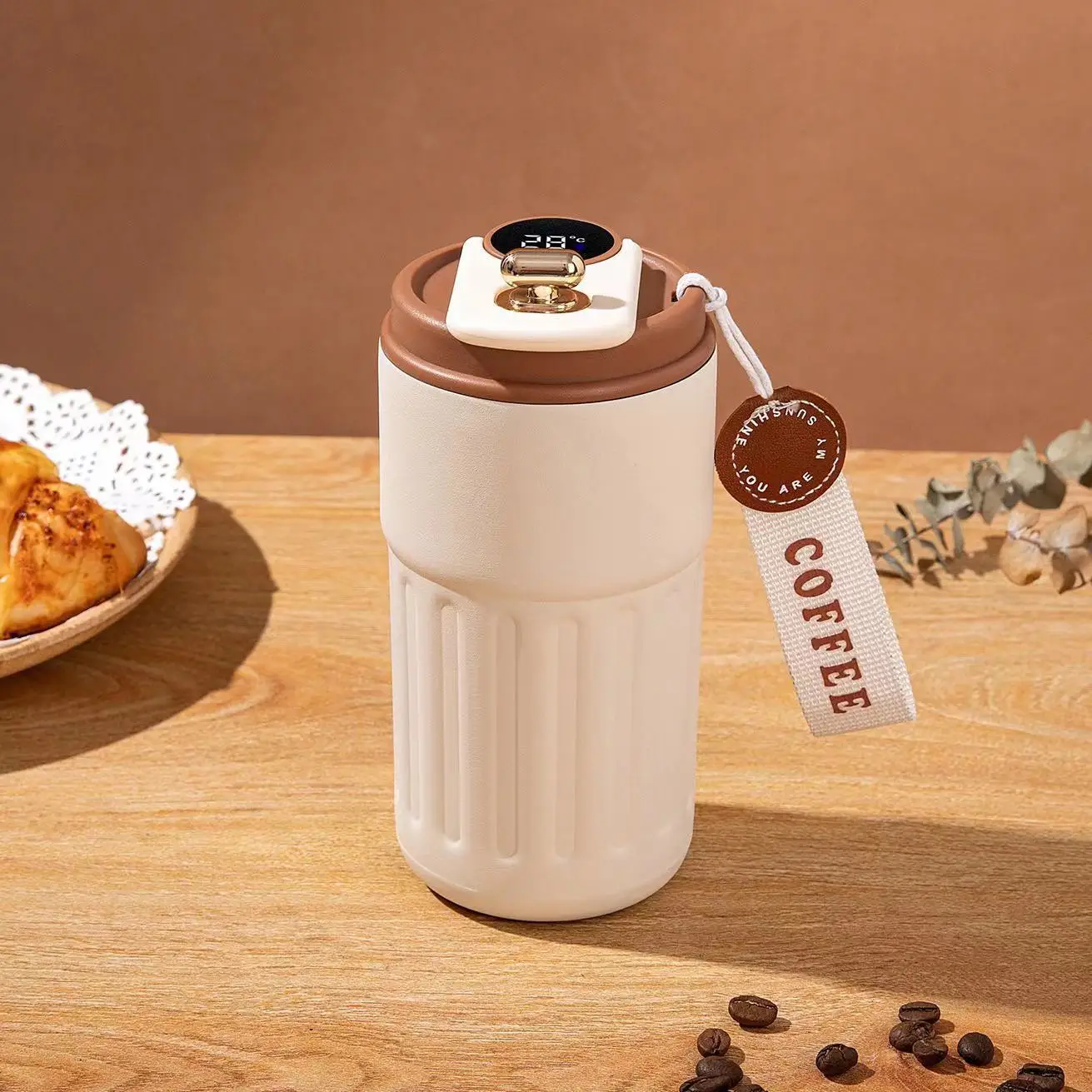 420ml Intelligent Coffee Cup With Led Display Temperature 316 Stainless Steel Insulated Cup Office Cups For Women Custom Logo