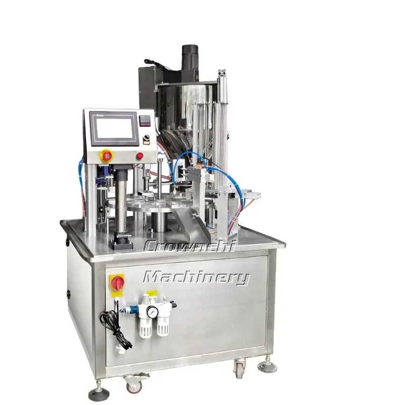 China Factory Price Rotary Type Flower Paste Spoon Plastic Syrup Jam Spoon Filling Sealing Machine