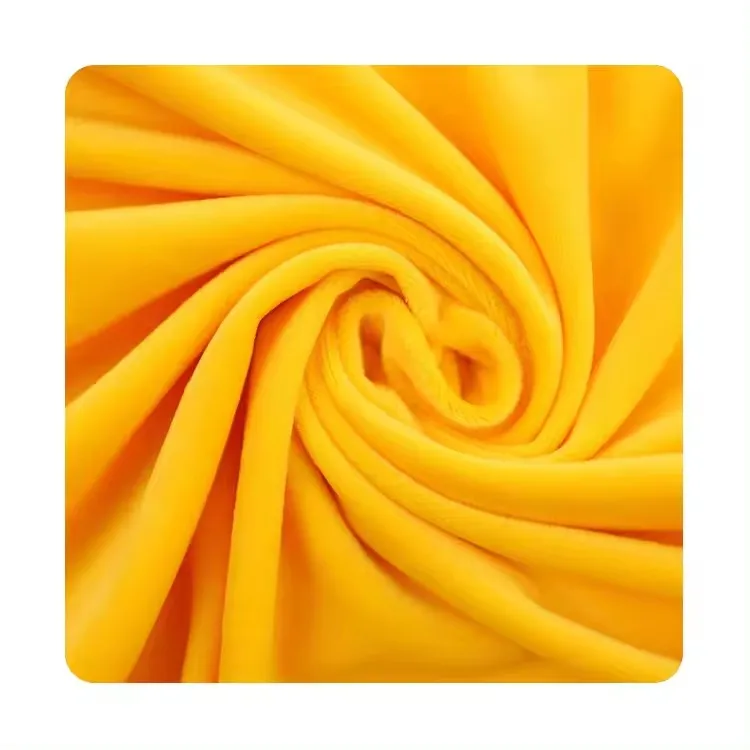 Goods in stock hot selling warp knitted polyester spandex super soft plush fabric for house wearing