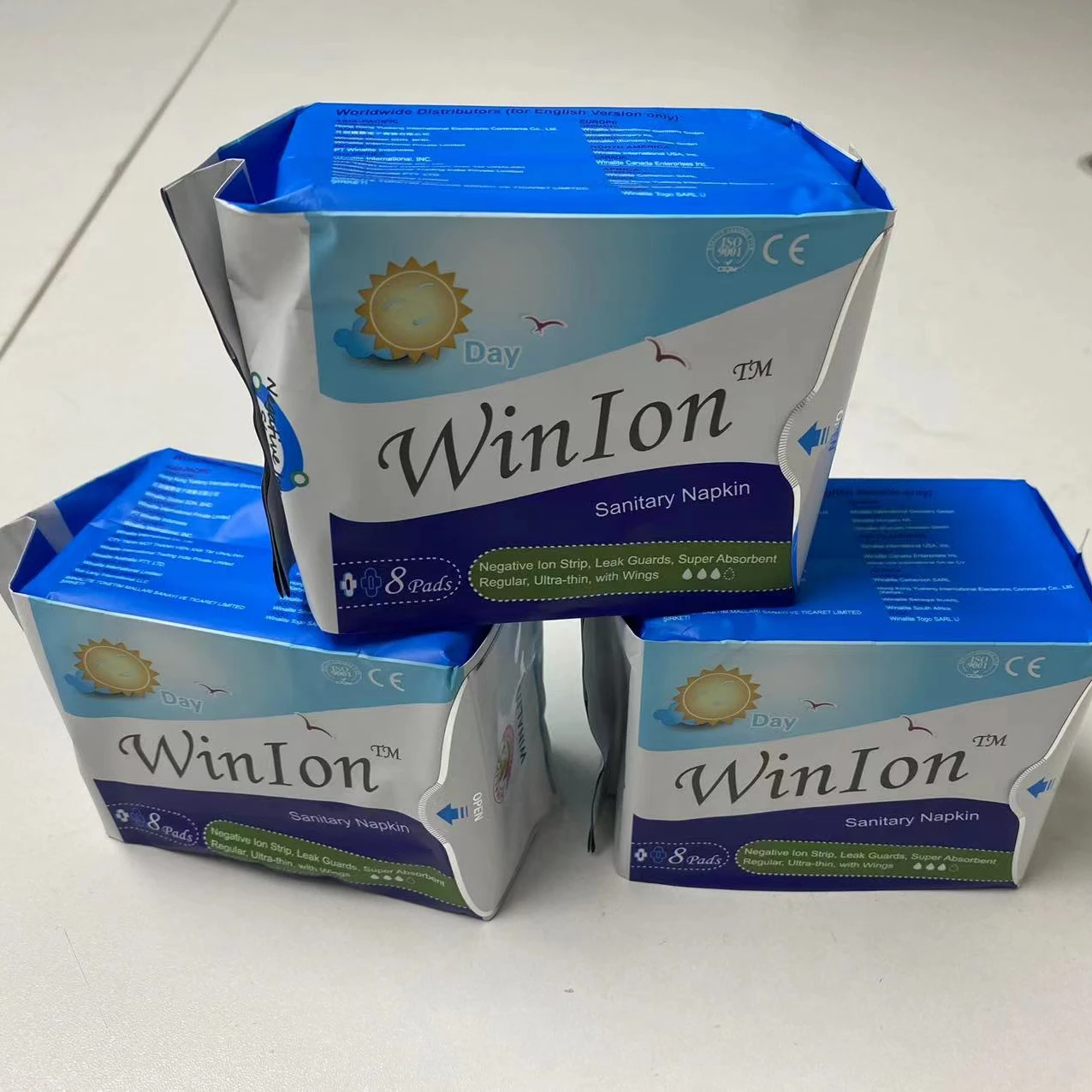 245mm Winged Design Anion Chip Always Ultra Thin & Comfortable 100% Irritation-free Ladies Sanitary Pads Period Pads for Day Use