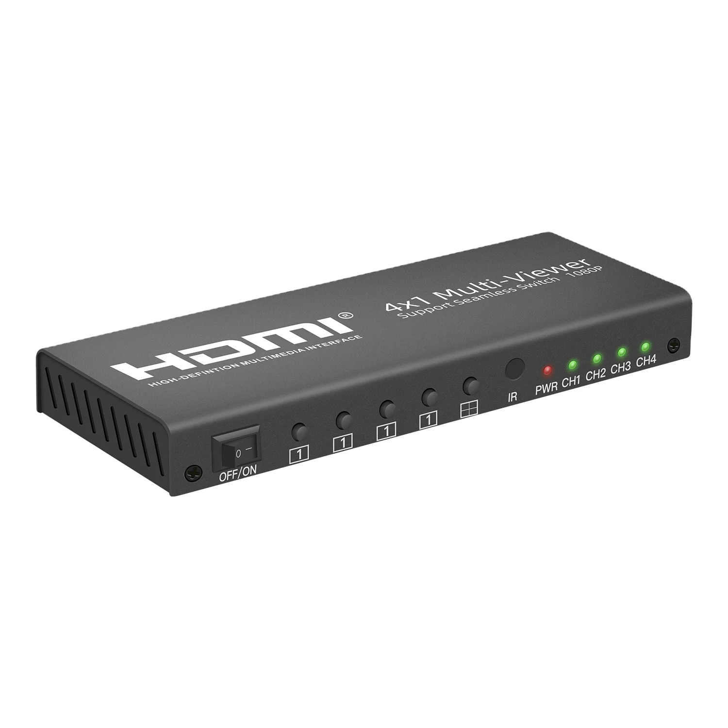 AOEYOO HD 4x1 Multi-viewer Switcher Support Seamless Switch High Quality with Different 5 Display Mode and IR Remote Be 225mhz