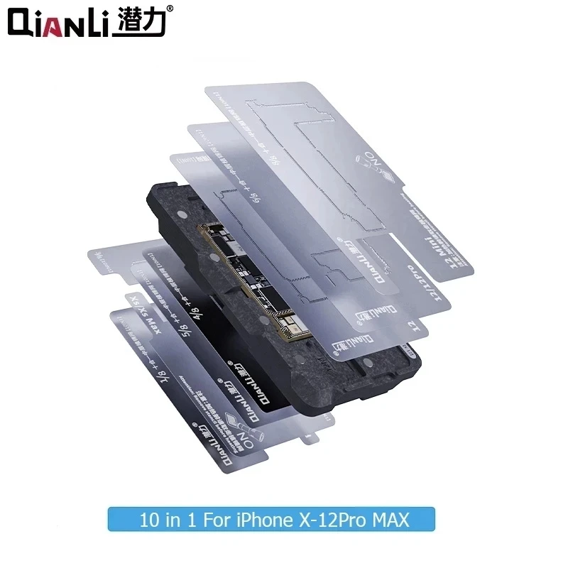 Qianli Middle Frame BGA Reballing Platform For X-14 Plus 13 Mini Pro Motherboard Tin Template Soldering Fixture tool